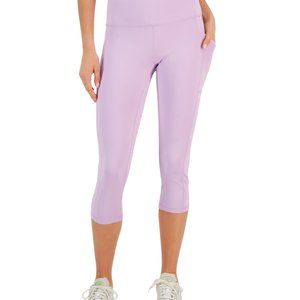 NWT ID Ideology Women Crop High Rise Side Pocket Leggings Purple Sz XS $50 JJ357